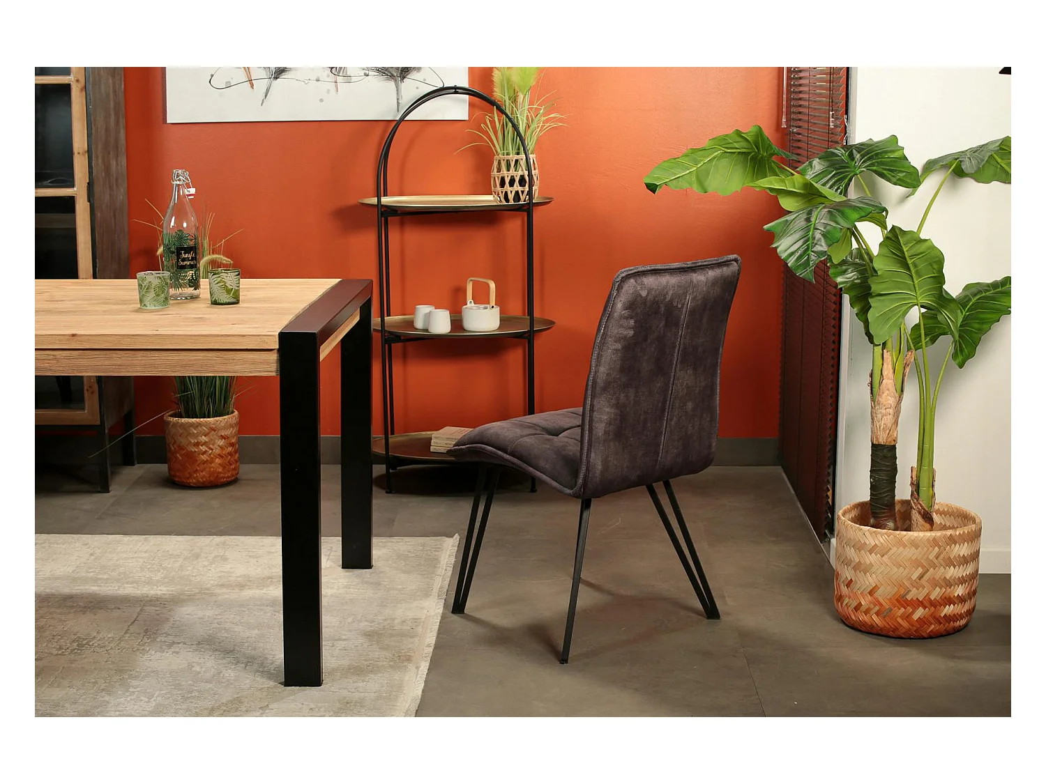 Chaise de salle à manger gris anthracite avec pieds épingle (lot de 2) MALMOE