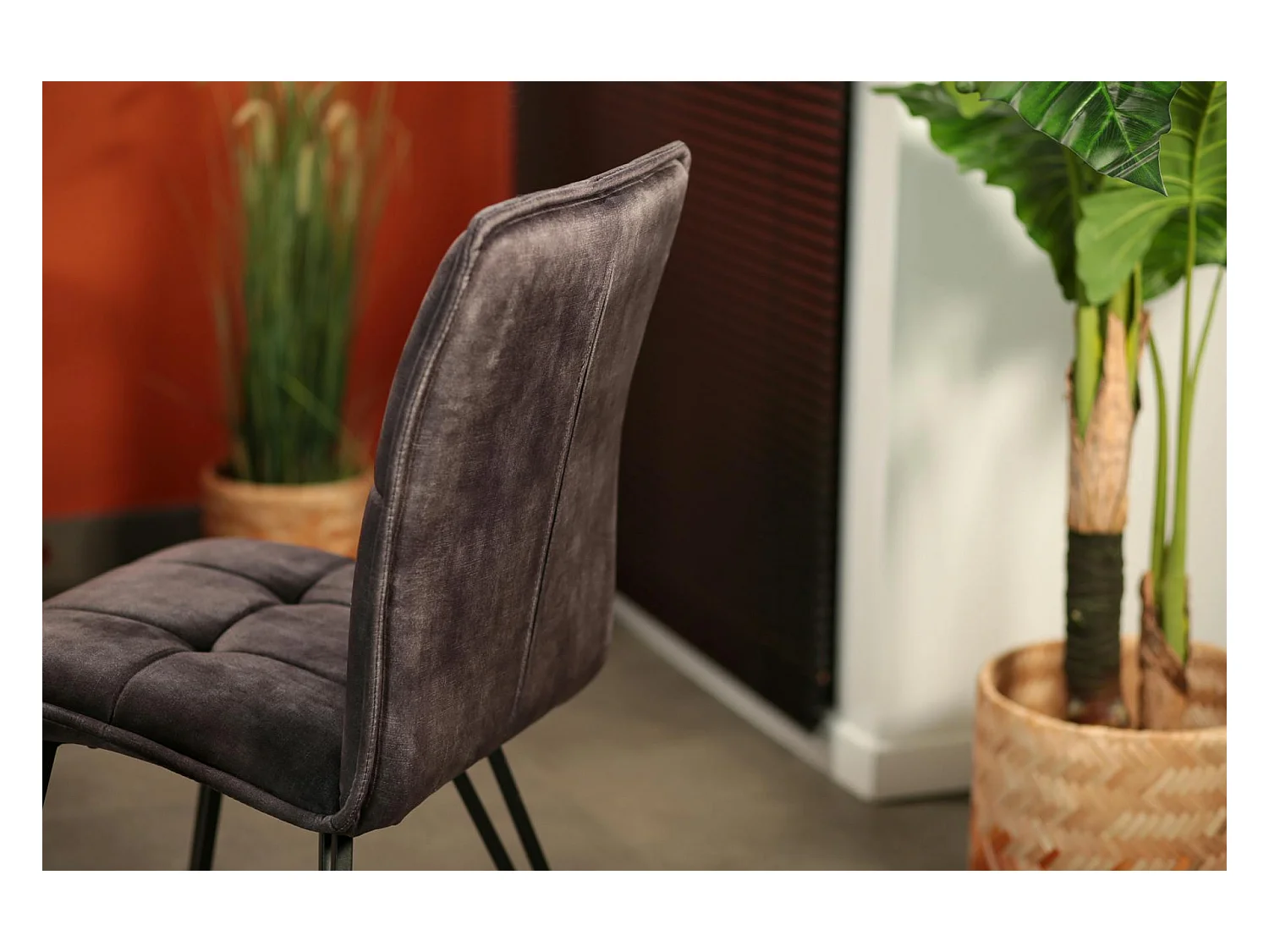 Chaise de salle à manger gris anthracite avec pieds épingle (lot de 2) MALMOE