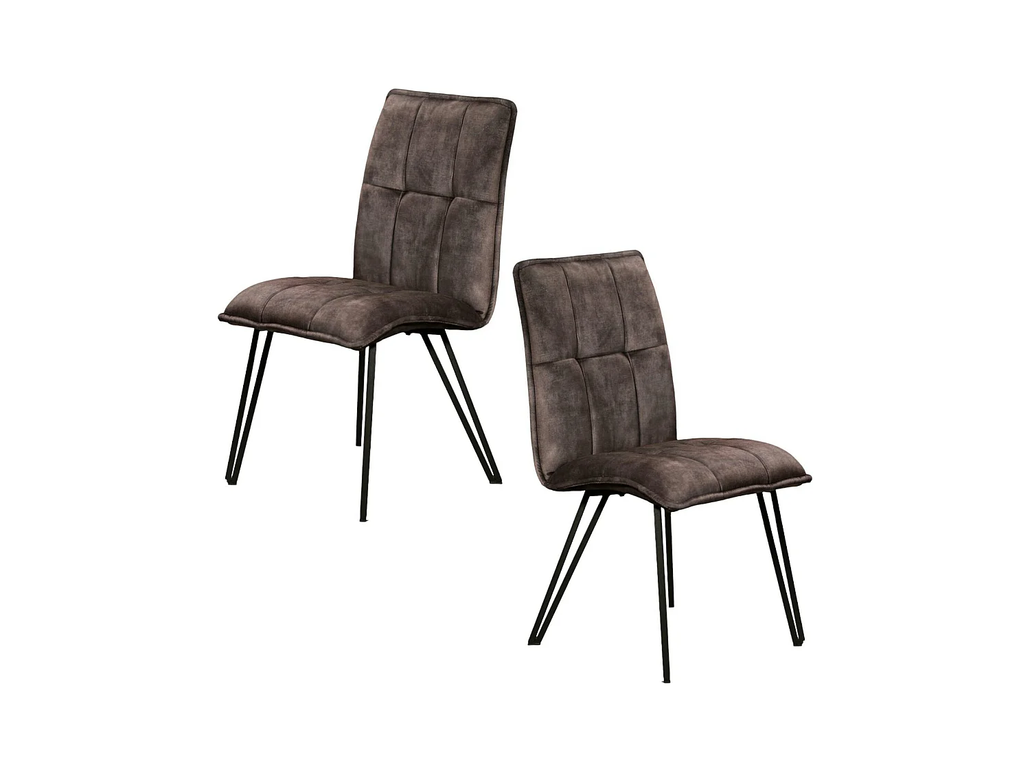 Chaise de salle à manger gris anthracite avec pieds épingle (lot de 2) MALMOE