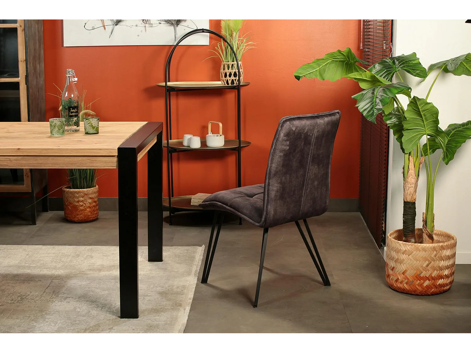 Chaise de salle à manger gris anthracite avec pieds épingle (lot de 2) MALMOE