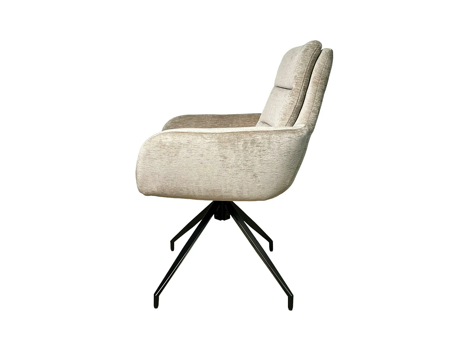 Fauteuil de table pivotant en velours taupe (lot de 2) PALERME