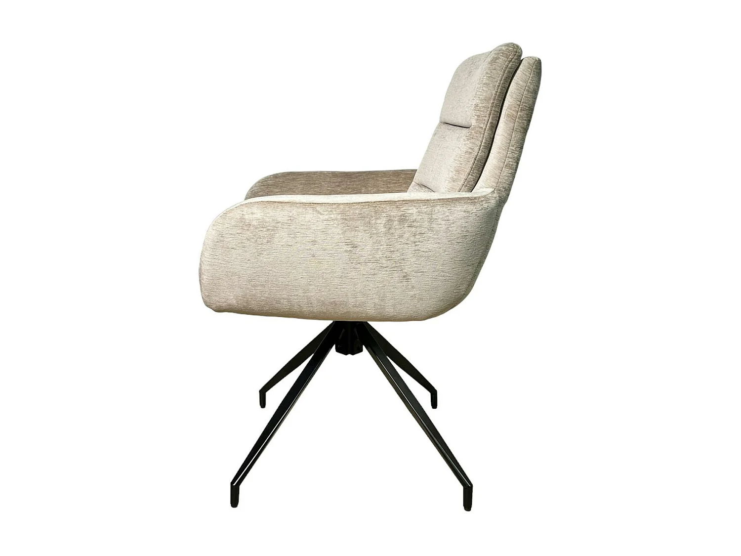 Fauteuil de table pivotant en velours taupe (lot de 2) PALERME
