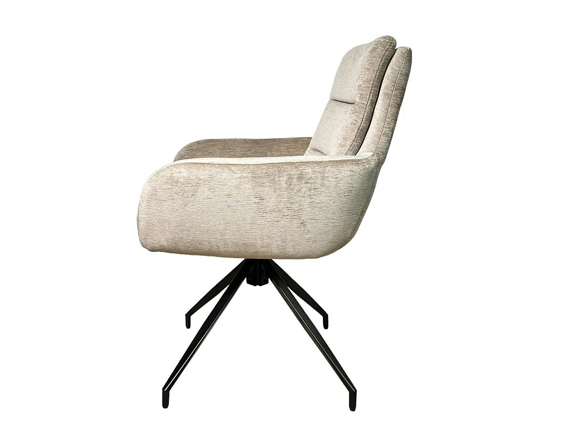 Fauteuil de table pivotant en velours taupe (lot de 2) PALERME