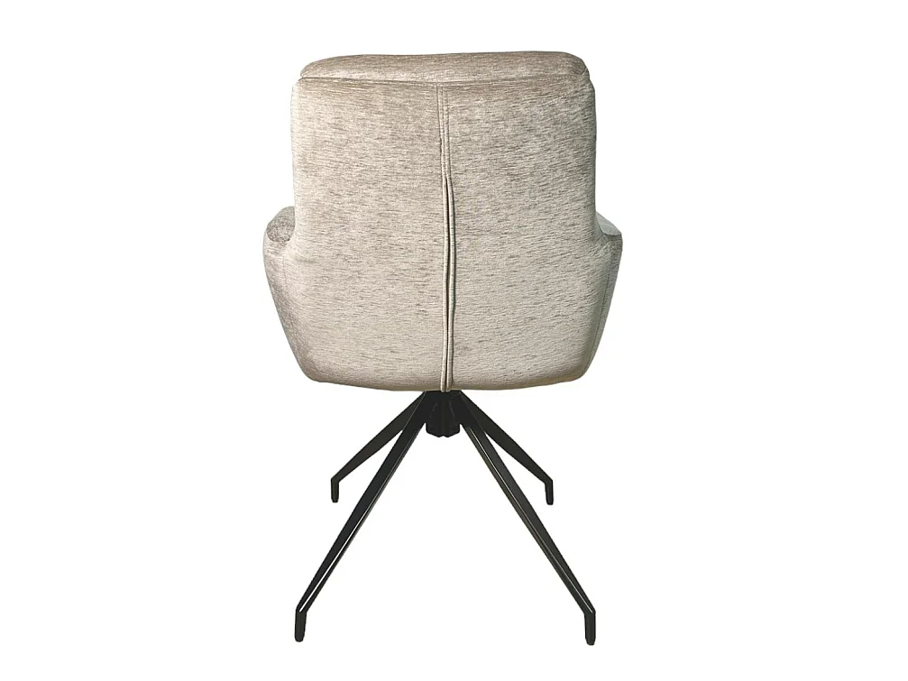 Fauteuil de table pivotant en velours taupe (lot de 2) PALERME