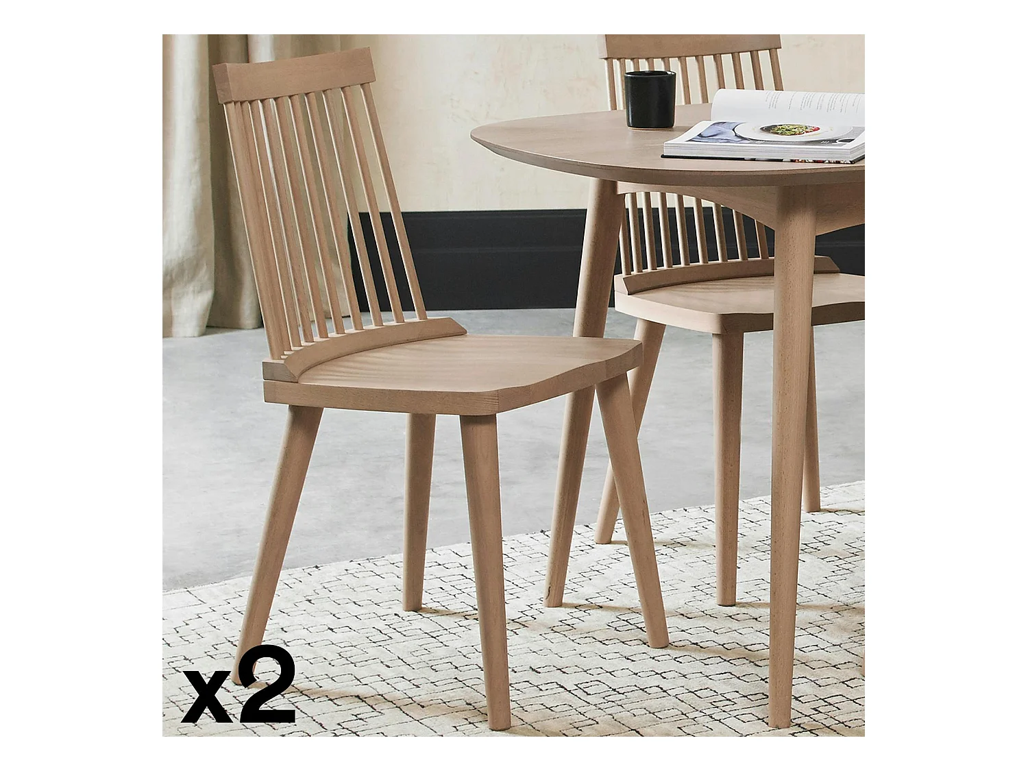 Chaise scandinave à barreaux (lot de 2) COPENHAGUE
