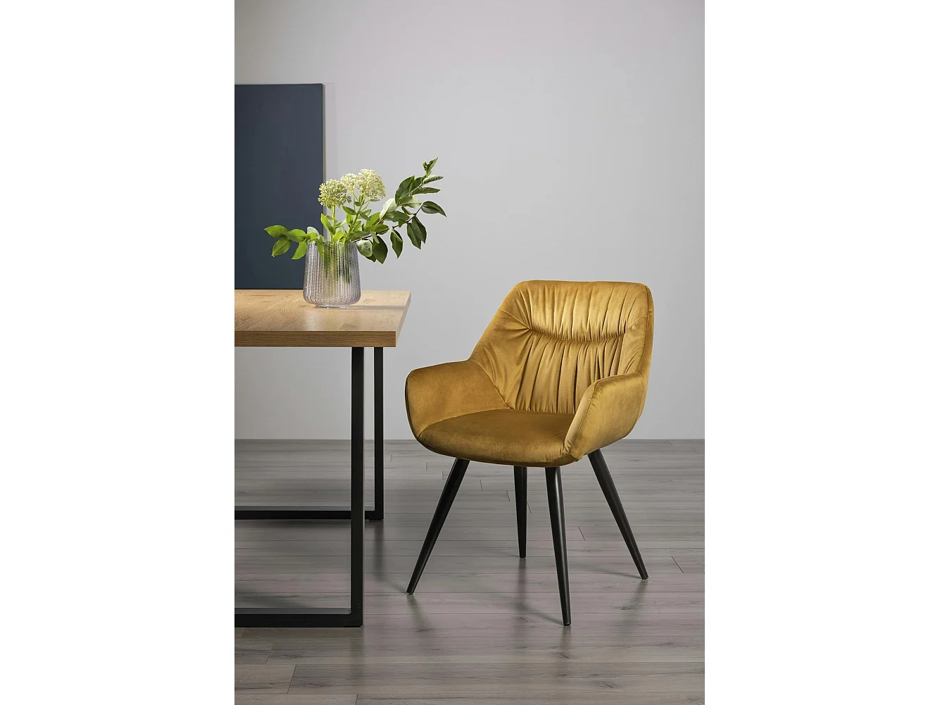 Fauteuil de table en velours moutarde (lot de 2) ARLINGTON