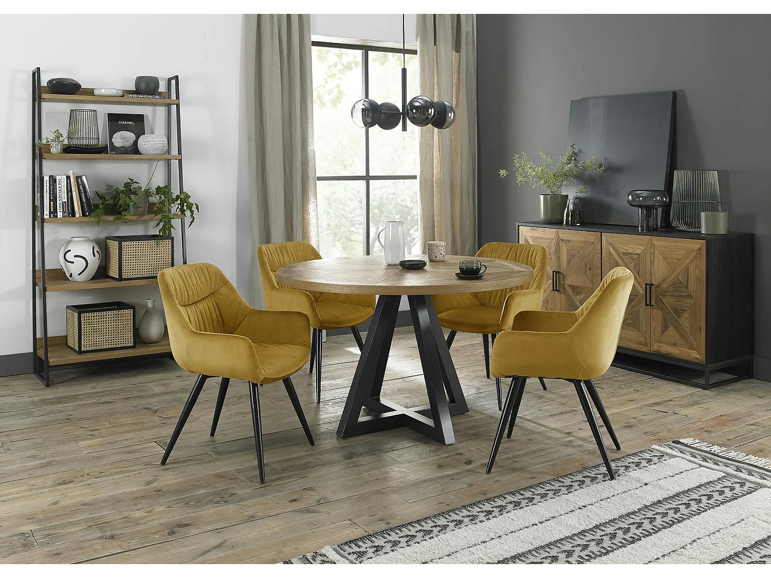 Fauteuil de table en velours moutarde (lot de 2) ARLINGTON