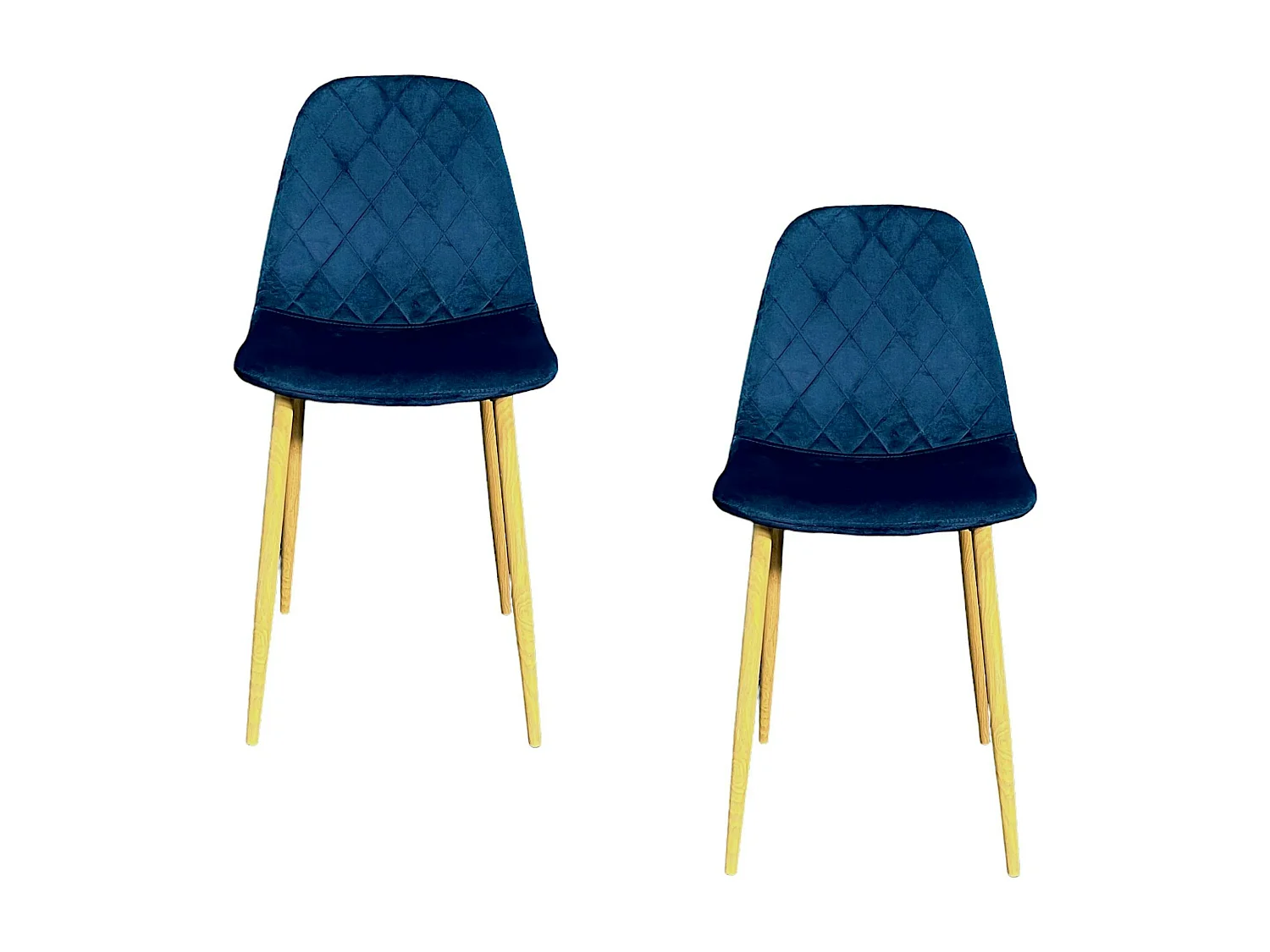 Chaise velours bleu (lot de 2) HAWAI
