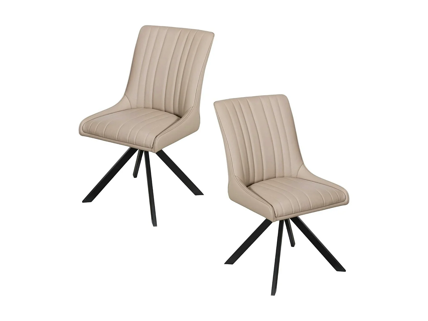 Chaise salle à manger beige (lot de 2) HUDSON