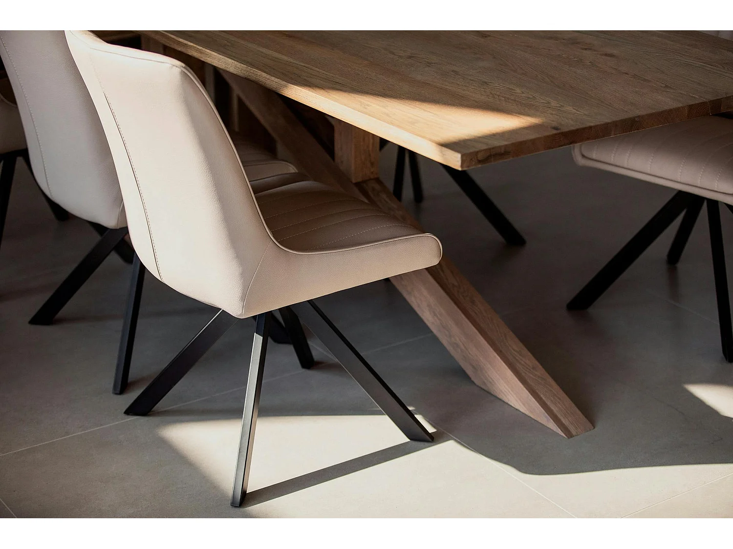 Chaise salle à manger beige (lot de 2) HUDSON