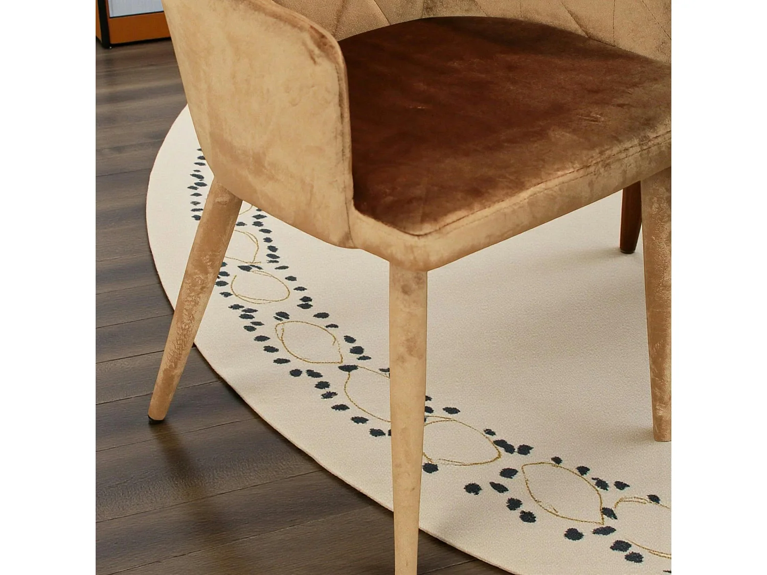 Fauteuil de table moderne en velours doré (lot de 2) HAWAI