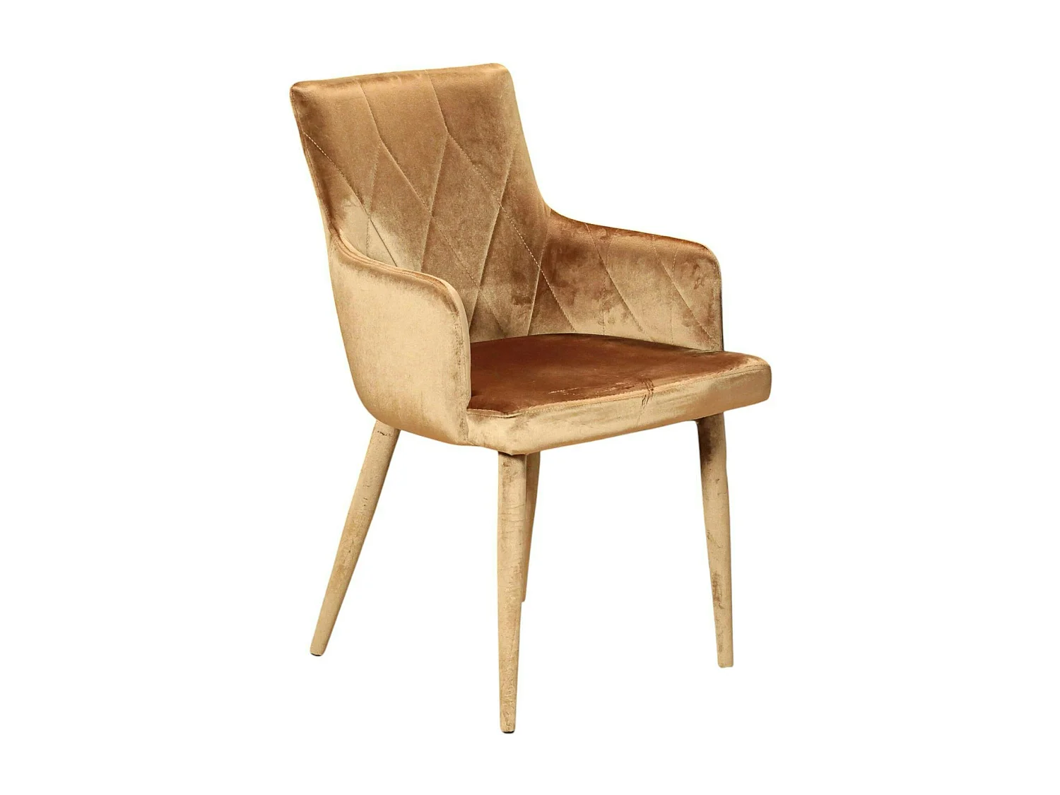 Fauteuil de table moderne en velours doré (lot de 2) HAWAI