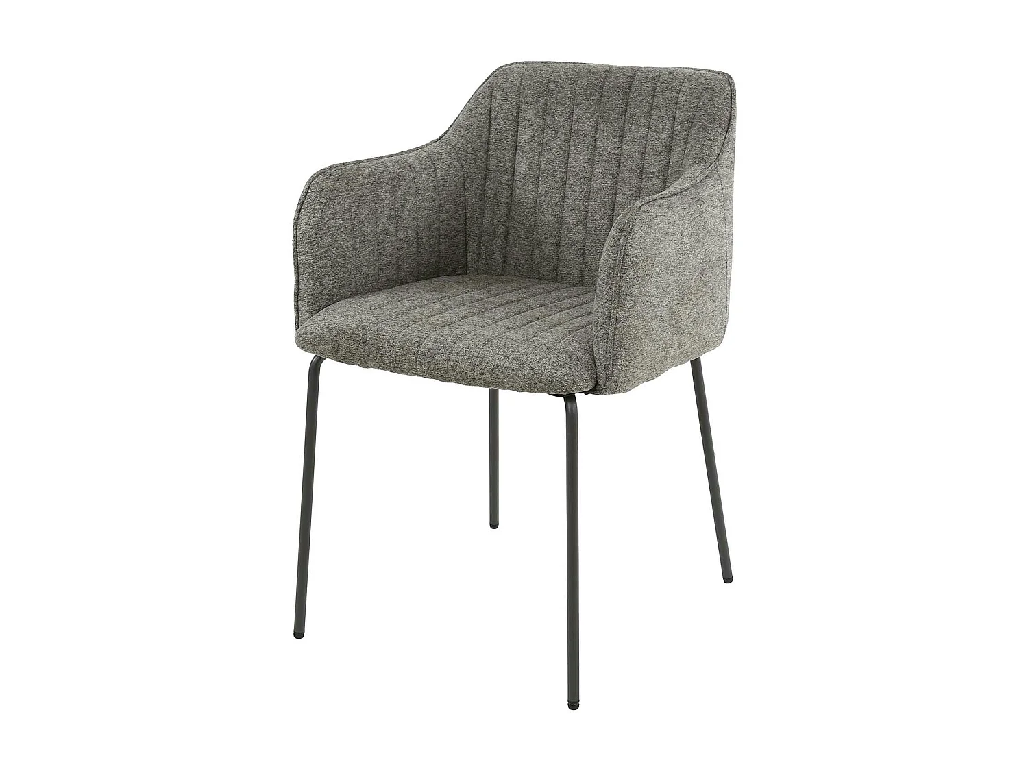 Fauteuil de table taupe en tissu à larges côtes (lot de 2) NOVA