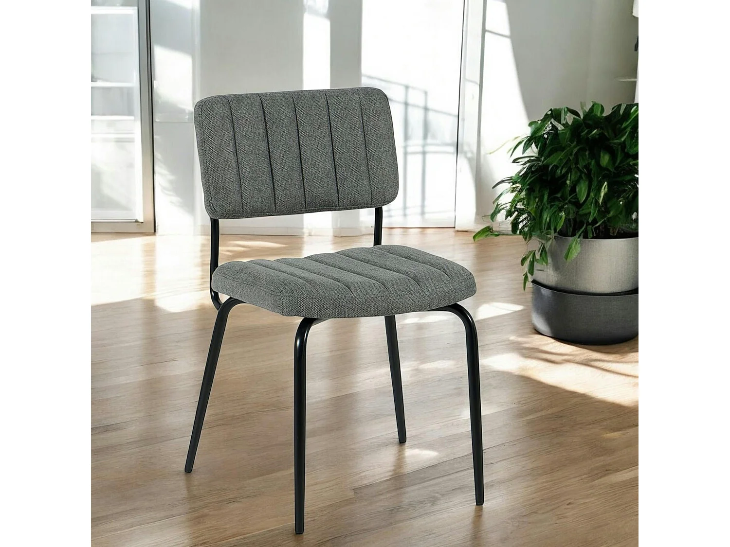 Chaise vintage grise FAIRLIE (lot de 2)