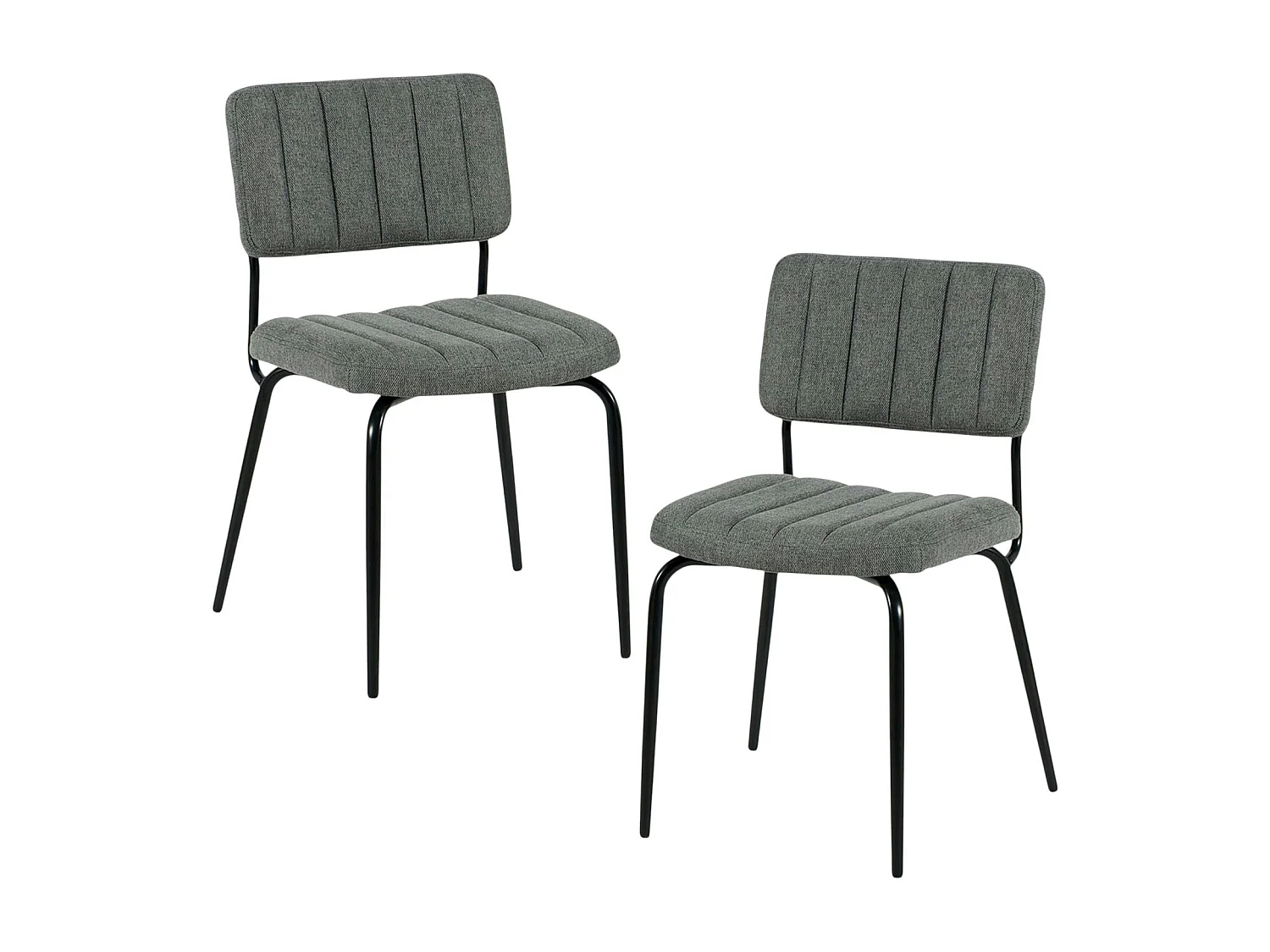 Chaise vintage grise FAIRLIE (lot de 2)