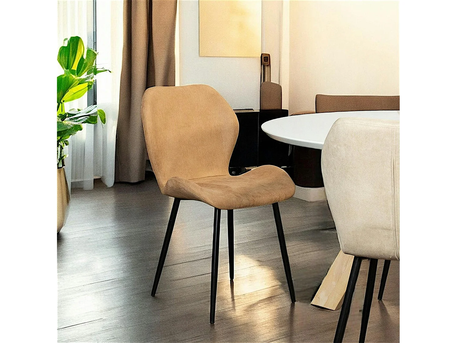 Chaise de salle à manger camel (lot de 2) HAWAI