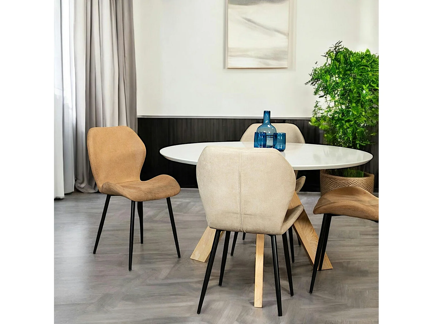 Chaise de salle à manger camel (lot de 2) HAWAI