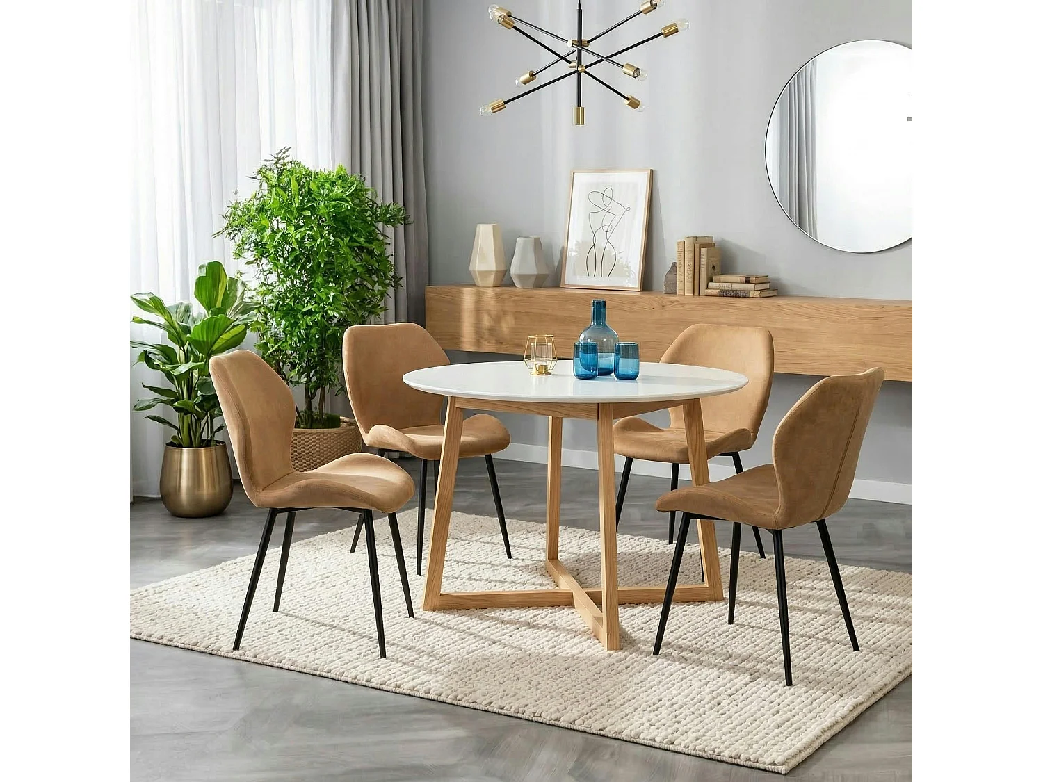 Chaise de salle à manger camel (lot de 2) HAWAI