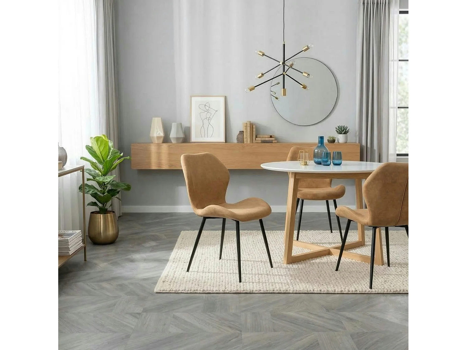 Chaise de salle à manger camel (lot de 2) HAWAI