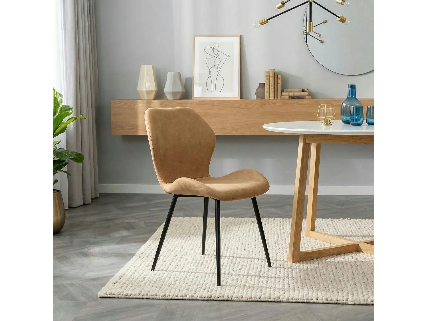 Chaise de salle à manger camel (lot de 2) HAWAI