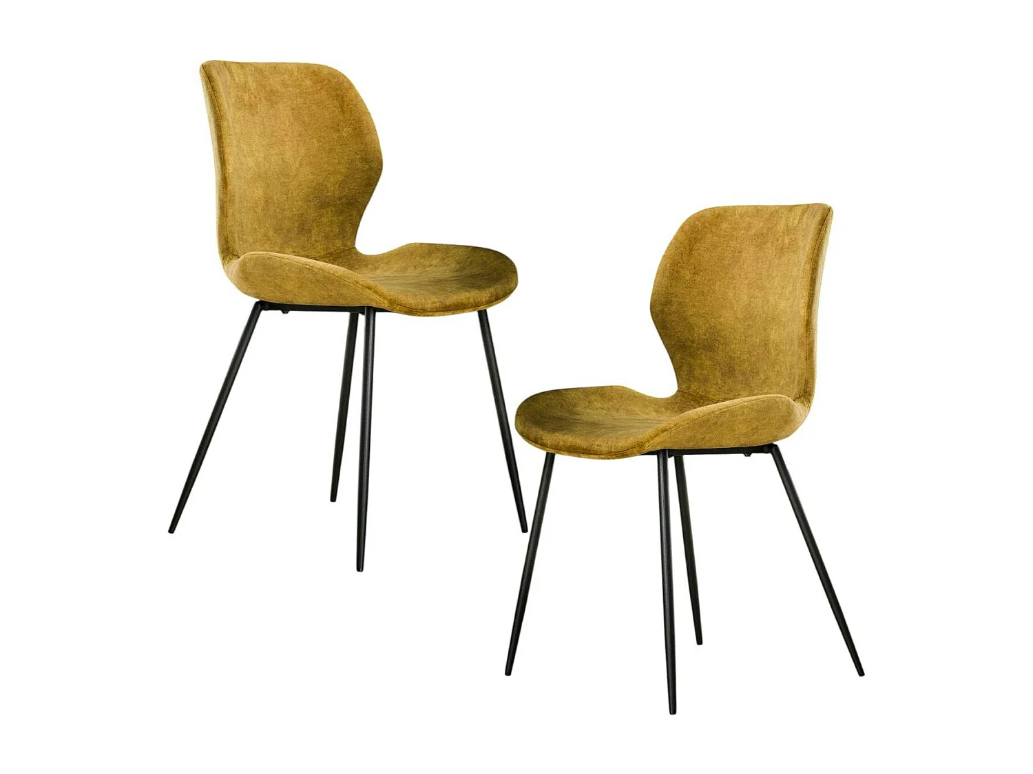 Chaise en velours jaune moutarde MELBOURNE (lot de 2)