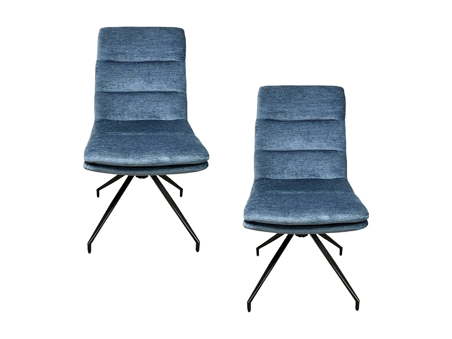 Chaise de salle à manger pivotante en velours bleu (lot de 2) PALERME