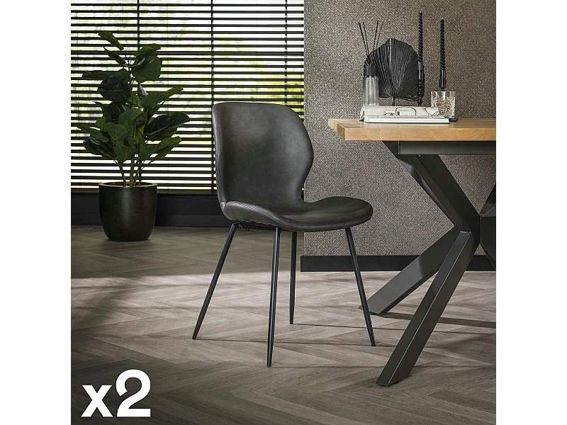 Chaise grise (lot de 2) MELBOURNE