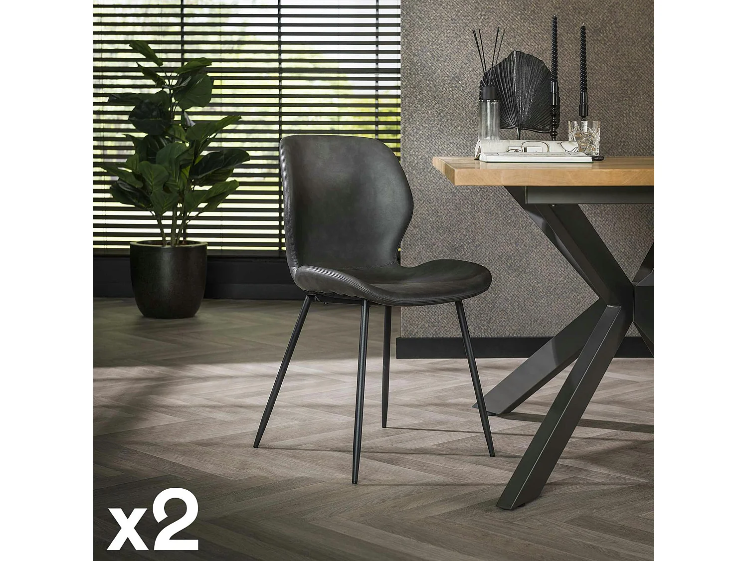 Chaise grise (lot de 2) MELBOURNE