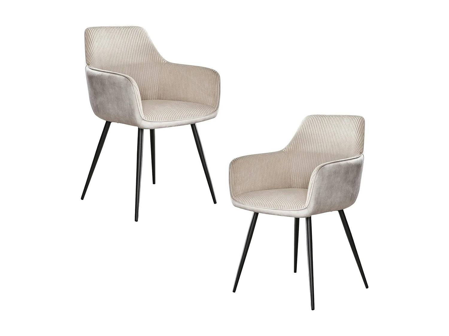 Fauteuil de table blanc gris bi-matière (lot de 2) GALWAY