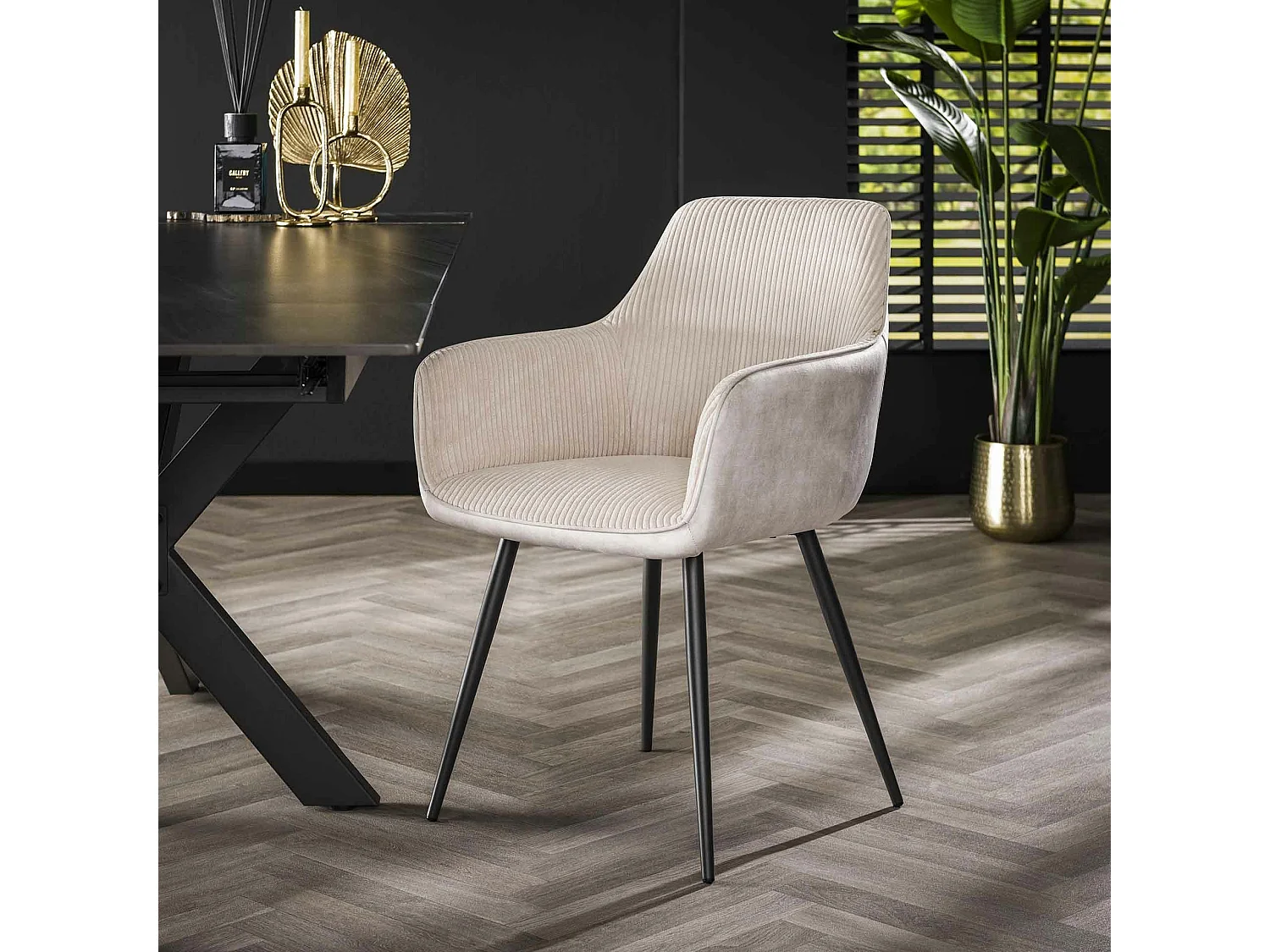 Fauteuil de table blanc gris bi-matière (lot de 2) GALWAY