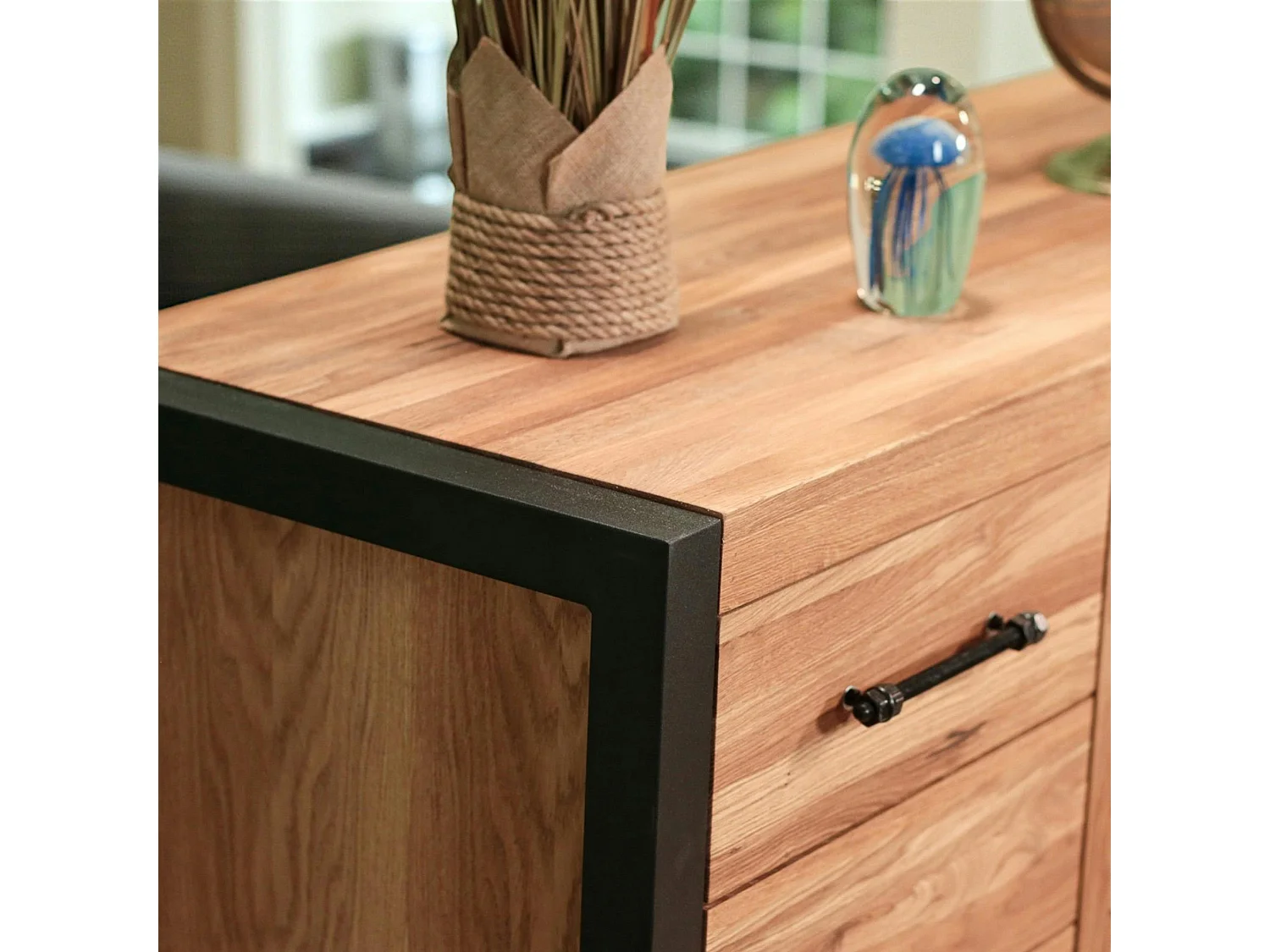 Bahut en chêne huilé 4 portes FERSCOTT 2