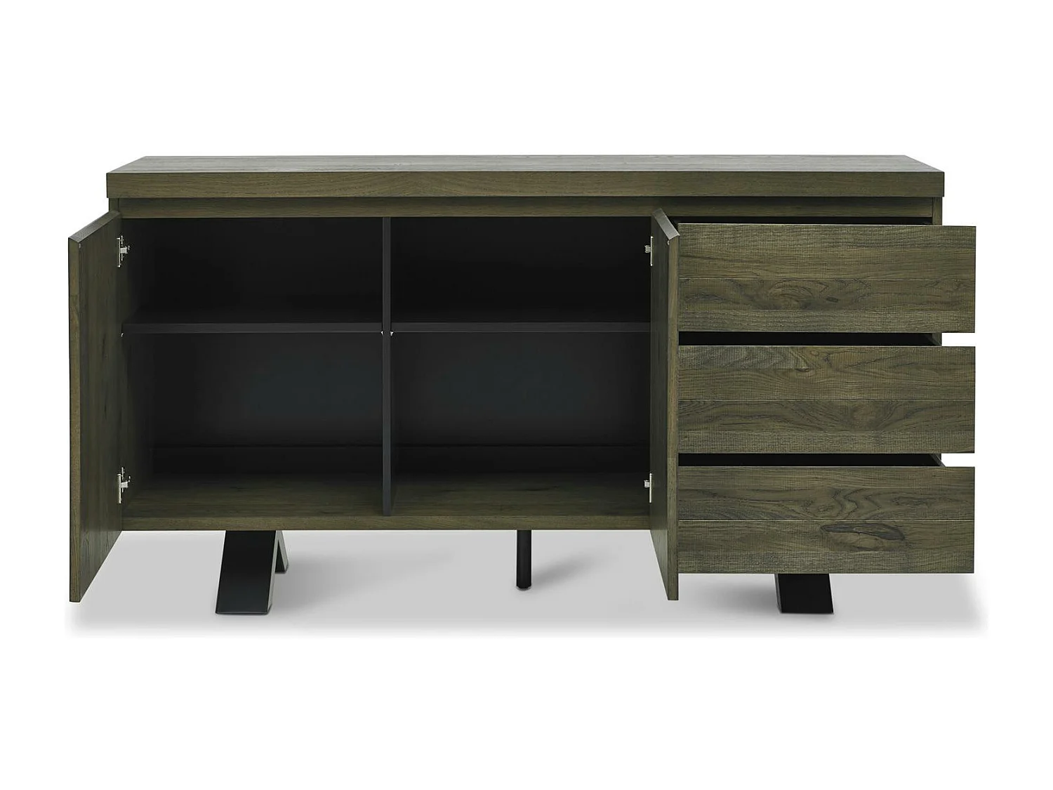 Buffet bas en marqueterie de chêne ARLINGTON