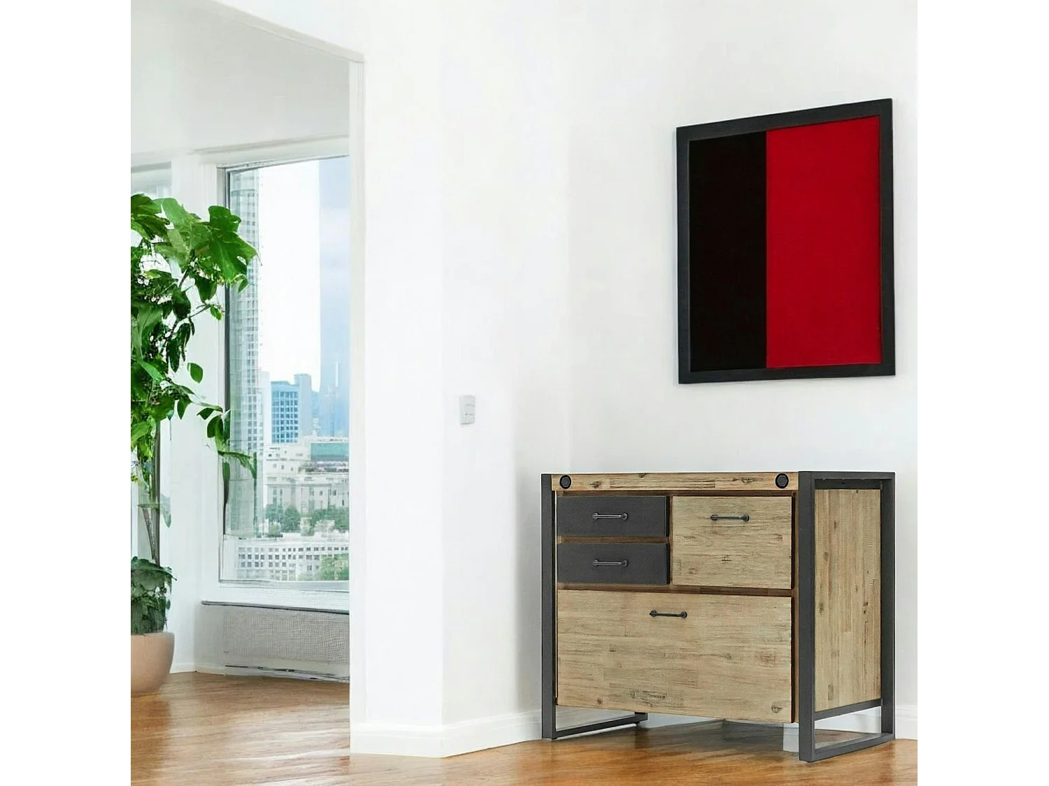 Meuble de Rangement style industriel en bois et métal BROOKLYN