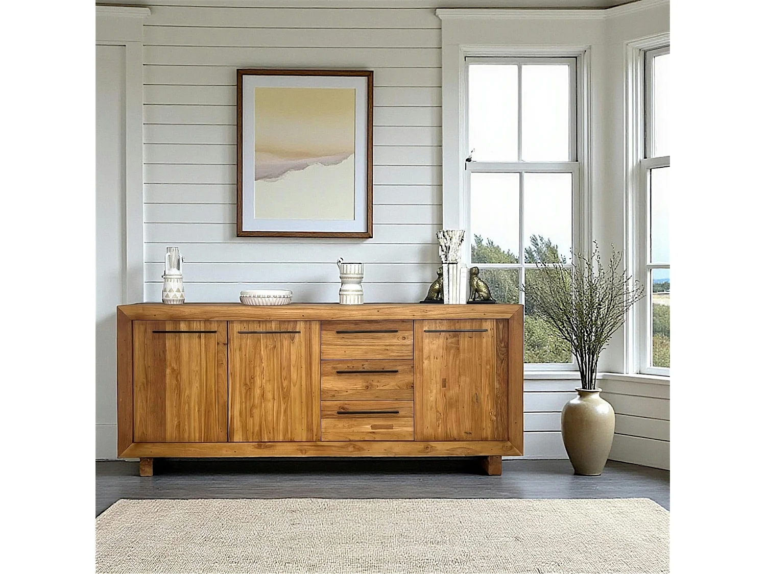 Buffet enfilade en teck recyclé naturel KERALA