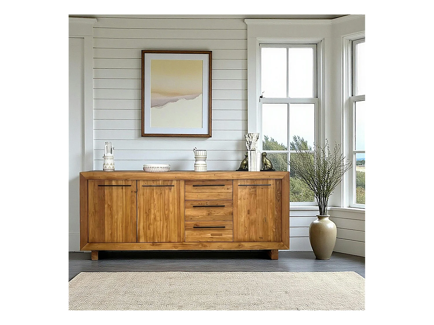 Buffet enfilade en teck recyclé naturel KERALA