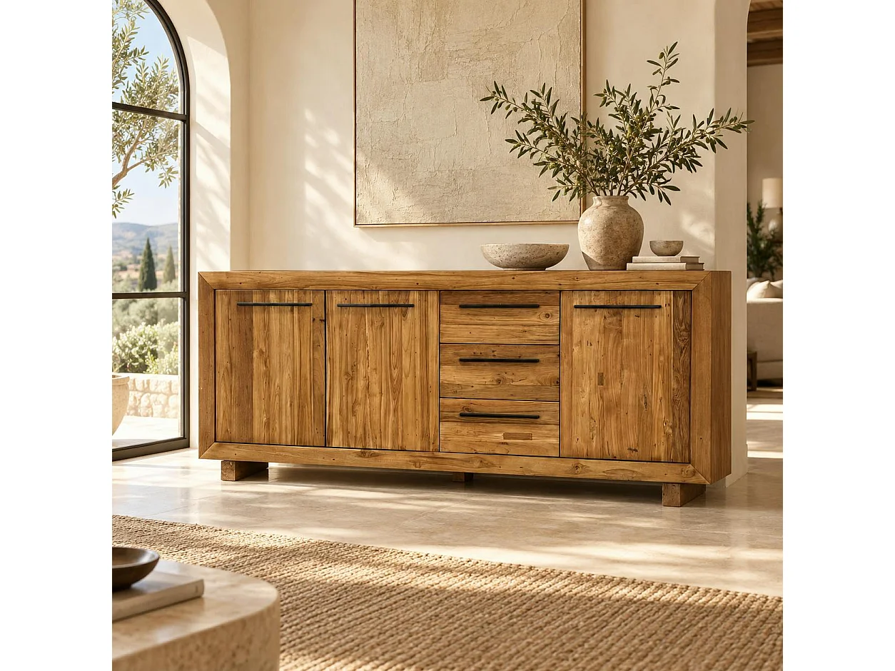 Buffet enfilade en teck recyclé naturel KERALA