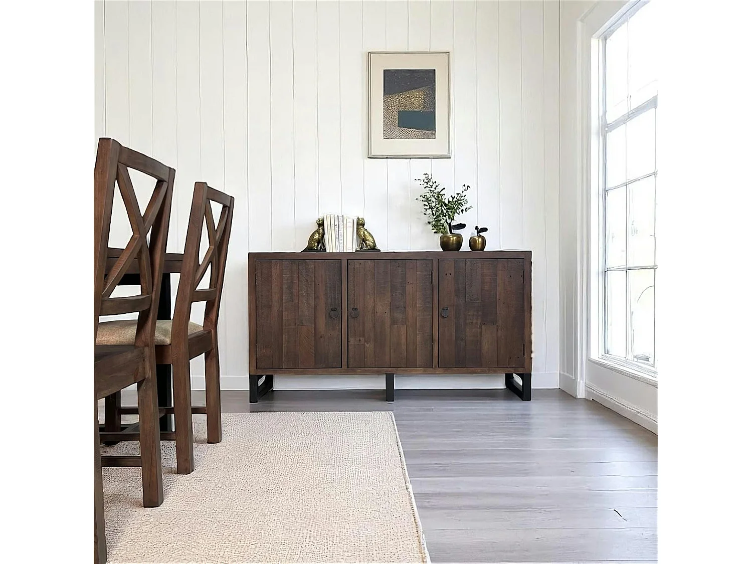 Buffet en bois brun recyclé 3 portes SAMOA