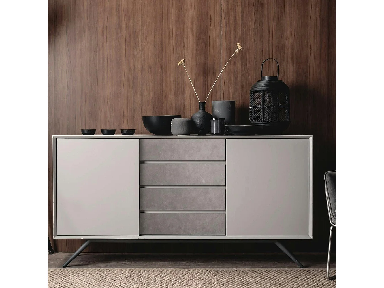 Buffet contemporain en verre gris clair OTTAWA