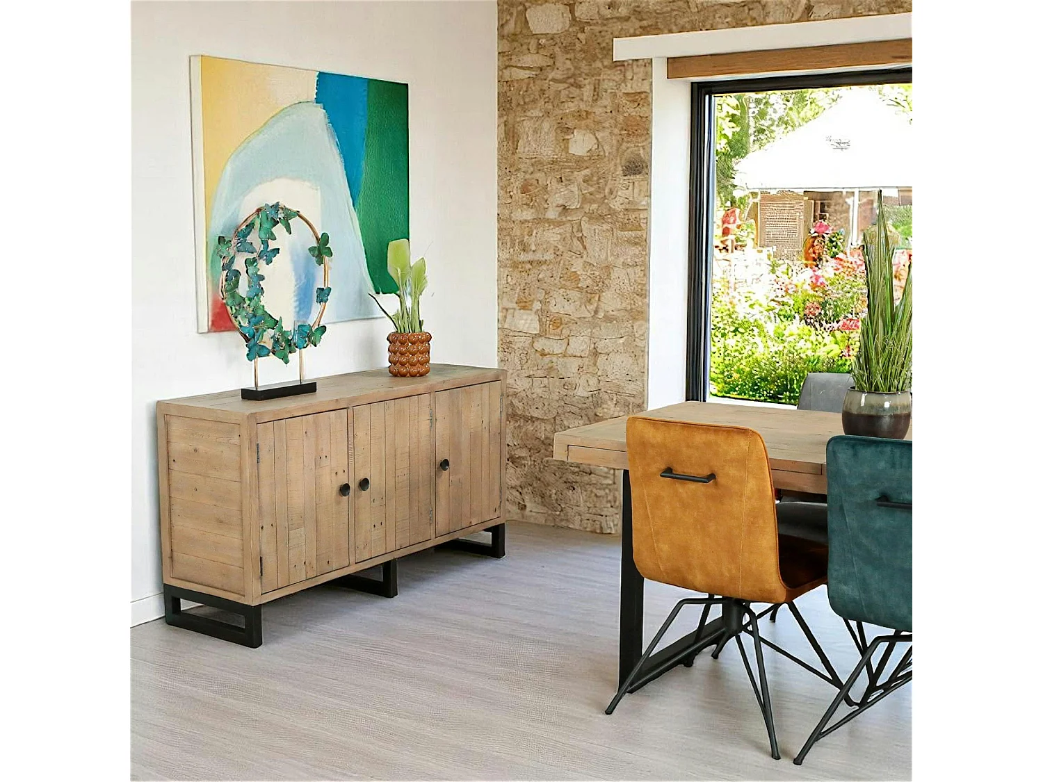 Buffet en bois recyclé 3 portes AUCKLAND