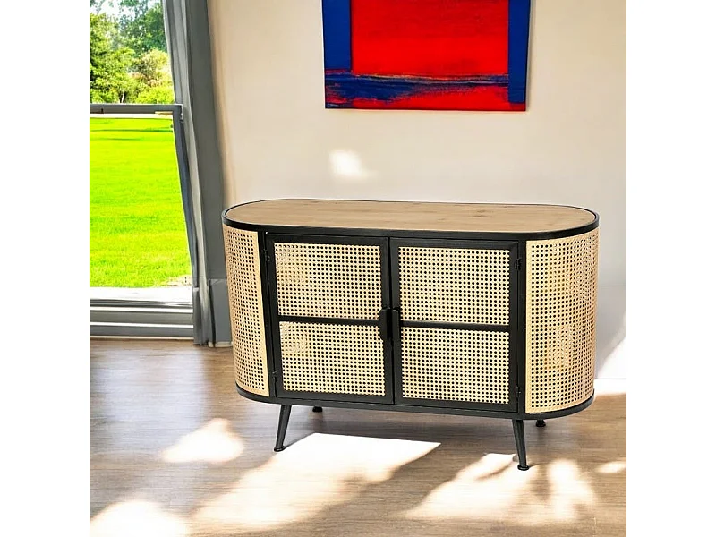 Buffet en cannage métallique 2 portes HAAG