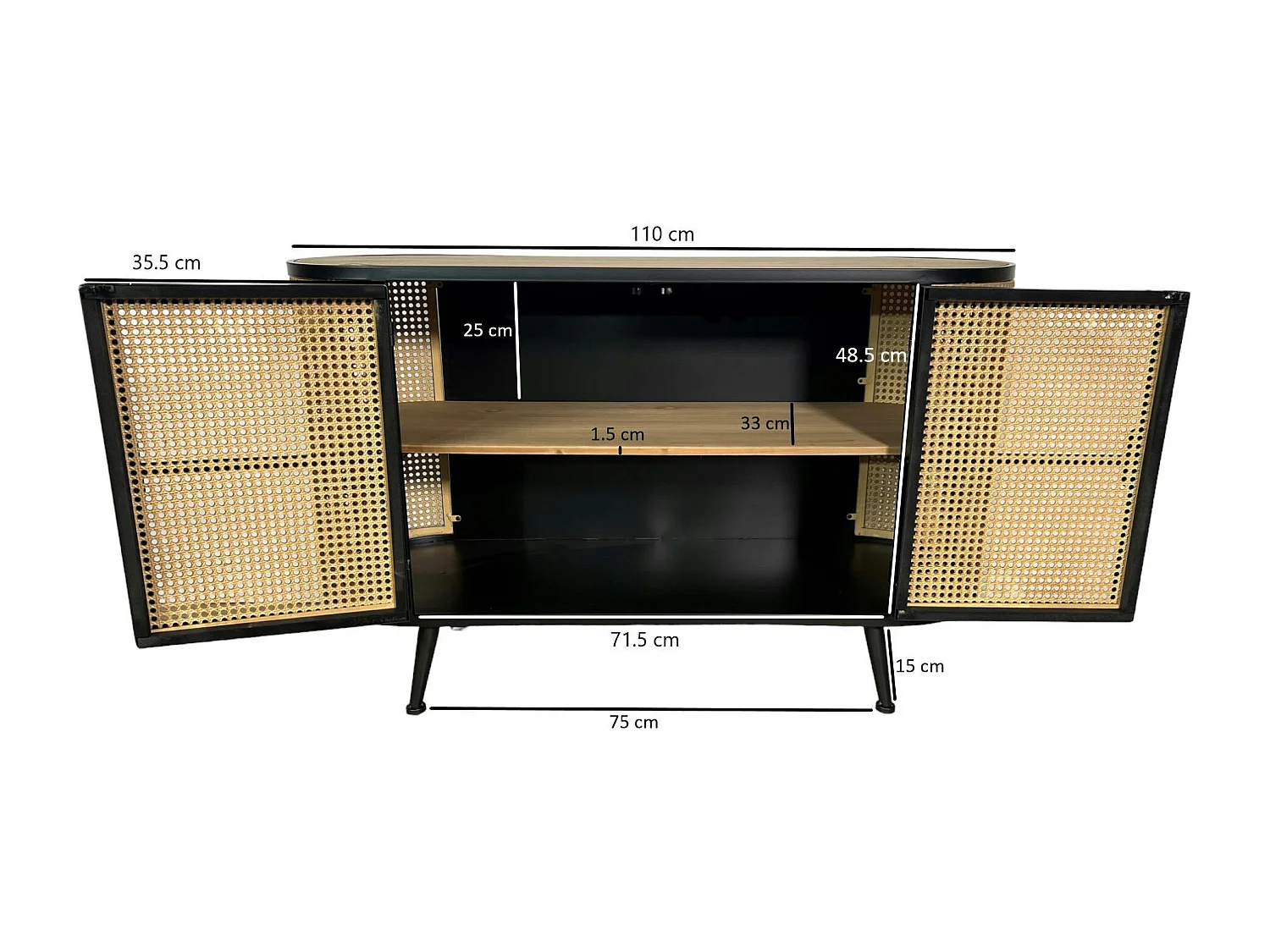 Buffet en cannage métallique 2 portes HAAG