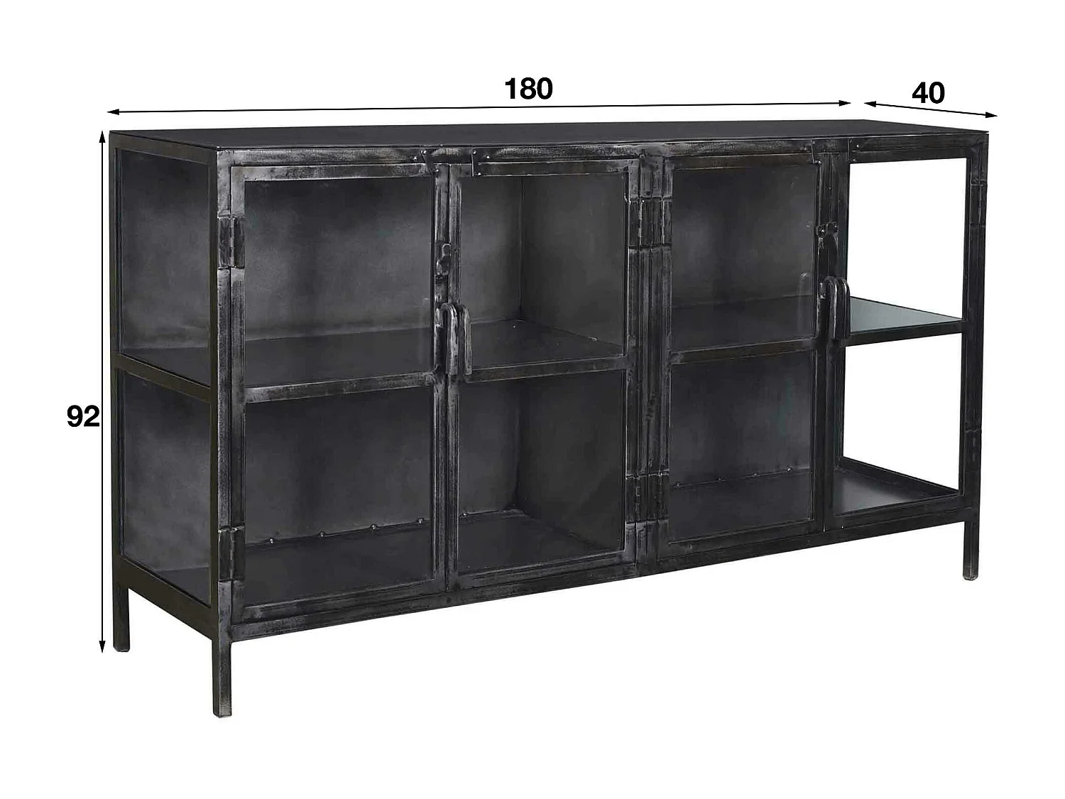 Buffet industriel métal verre ROADIES