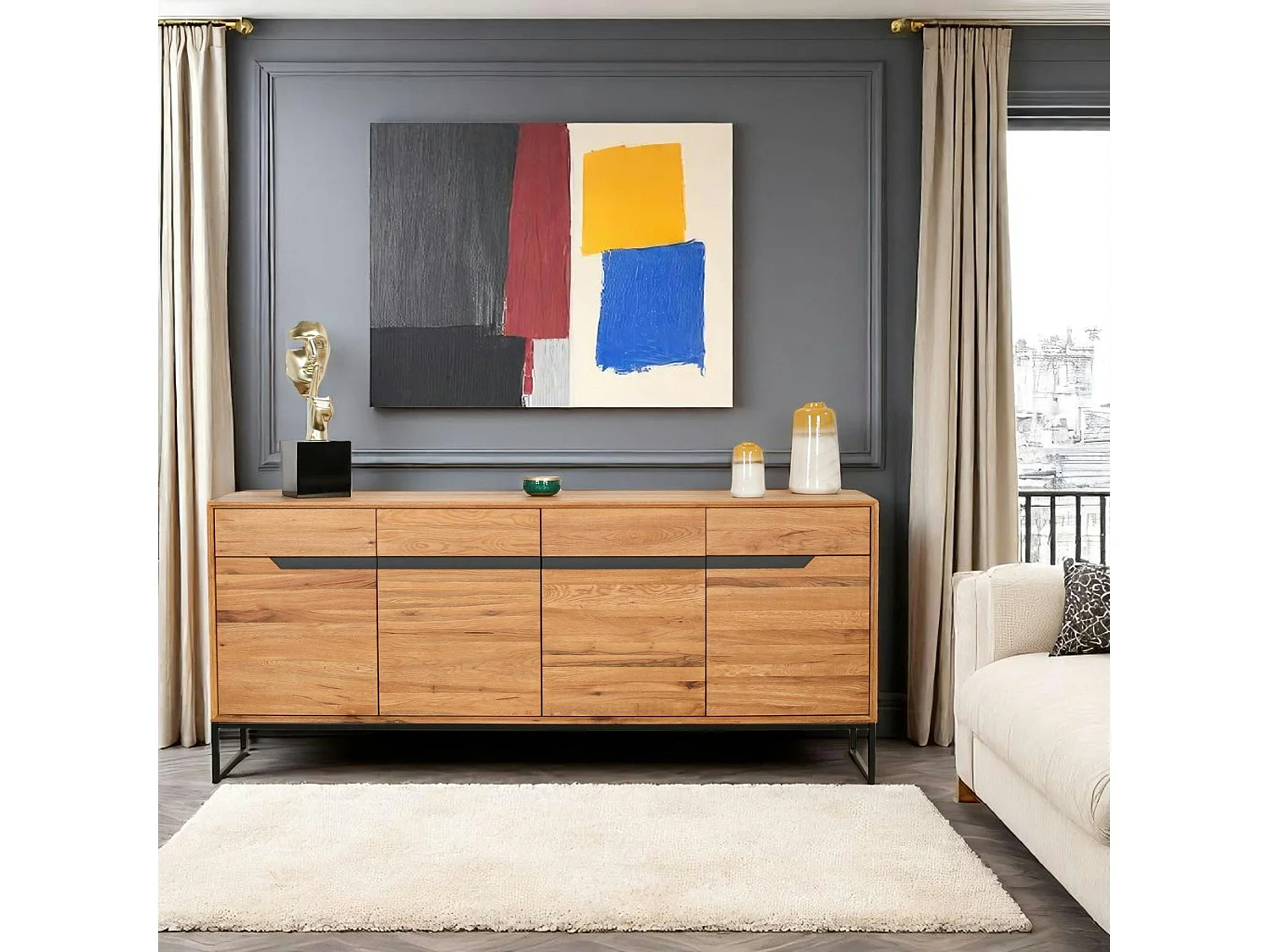 Buffet en bois de chêne huilé PALERME