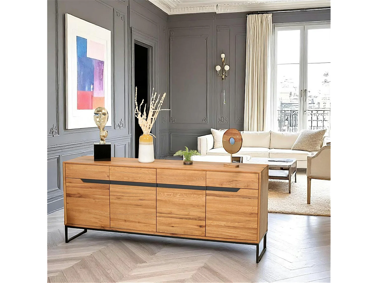 Buffet en bois de chêne huilé PALERME