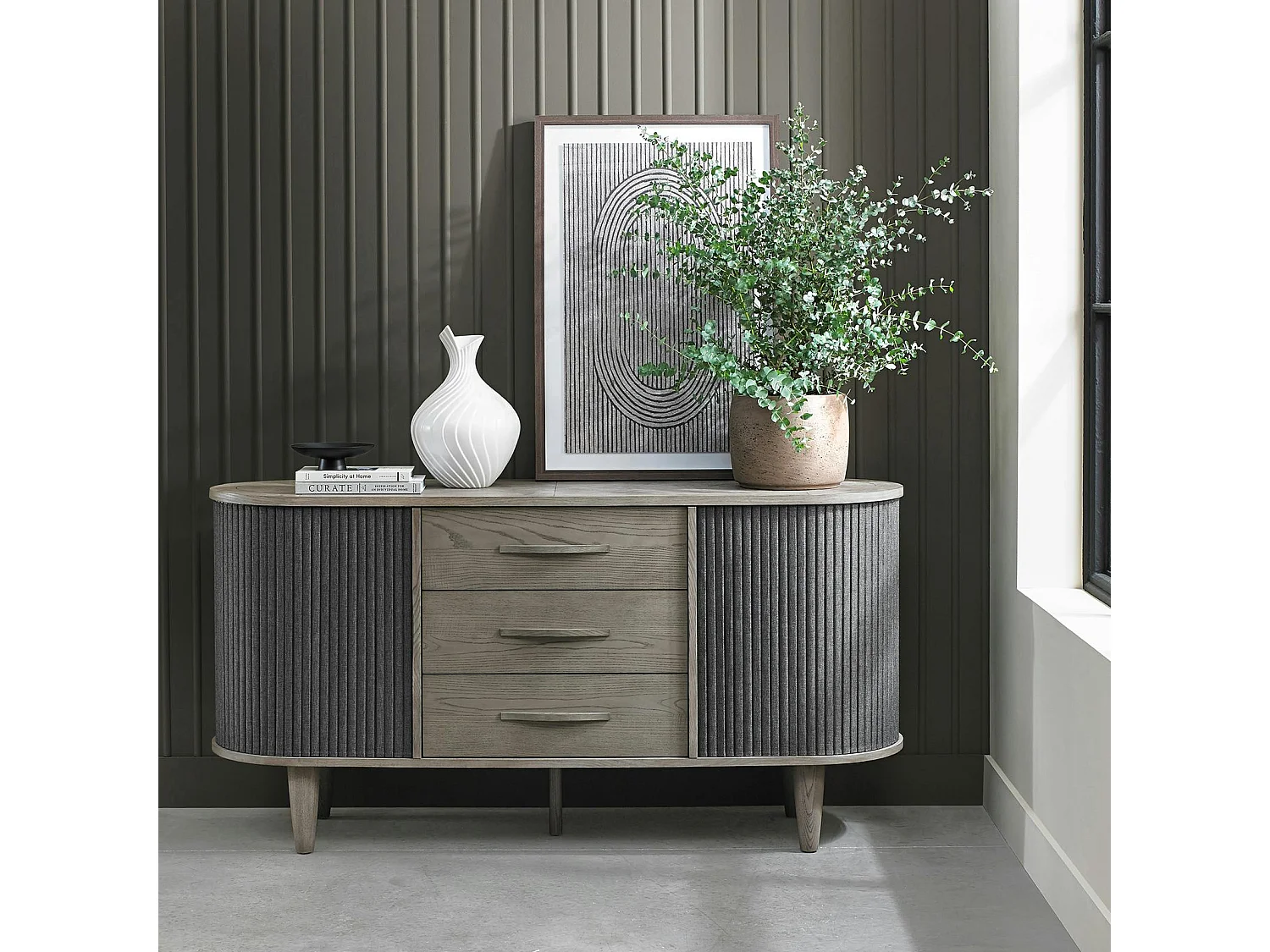 Buffet en bois avec accordéon 165 cm HOUSTON