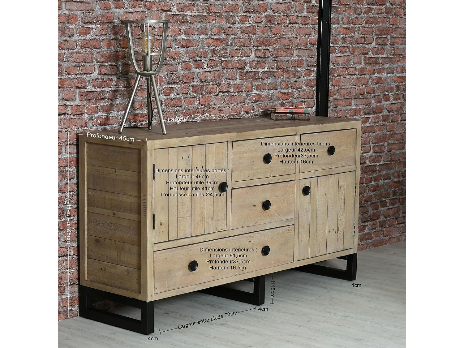 Buffet de salon en bois recyclé AUCKLAND