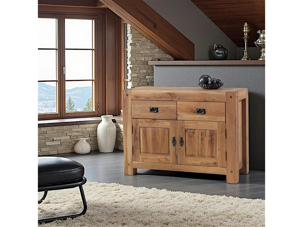Buffet bahut chêne 2 portes 120cm FJORD