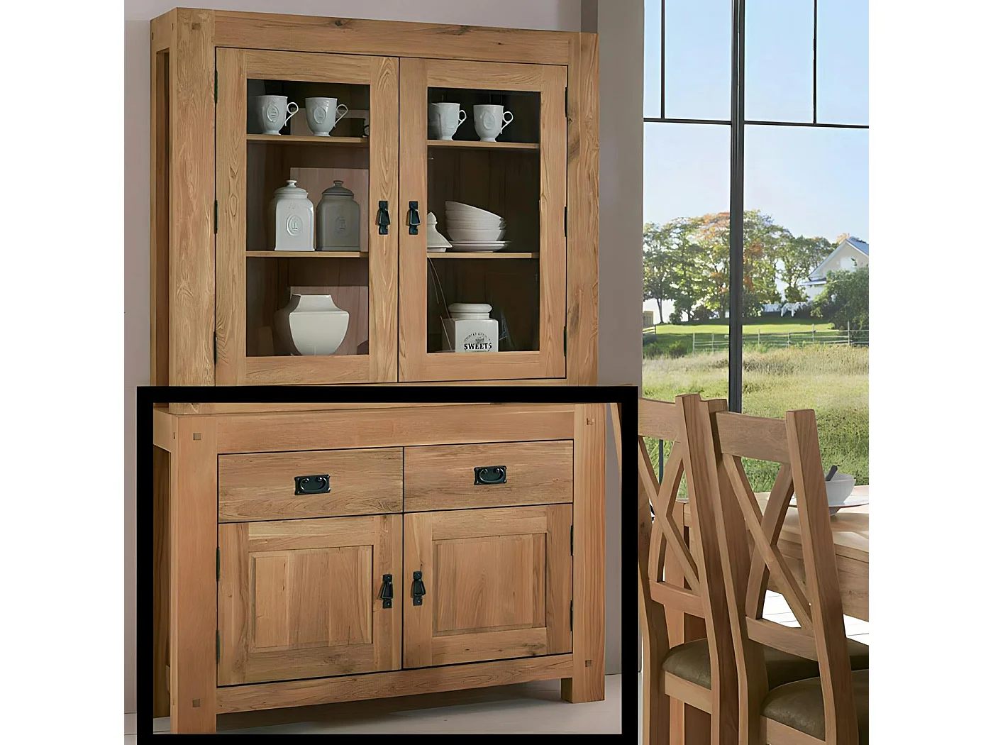 Buffet bahut chêne 2 portes 120cm FJORD