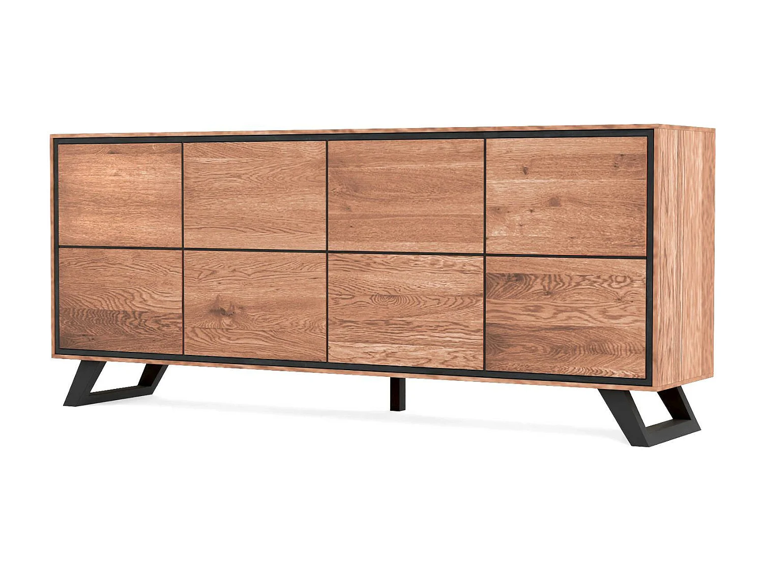 Buffet enfilade bois de chêne huilé 4 portes PALERME