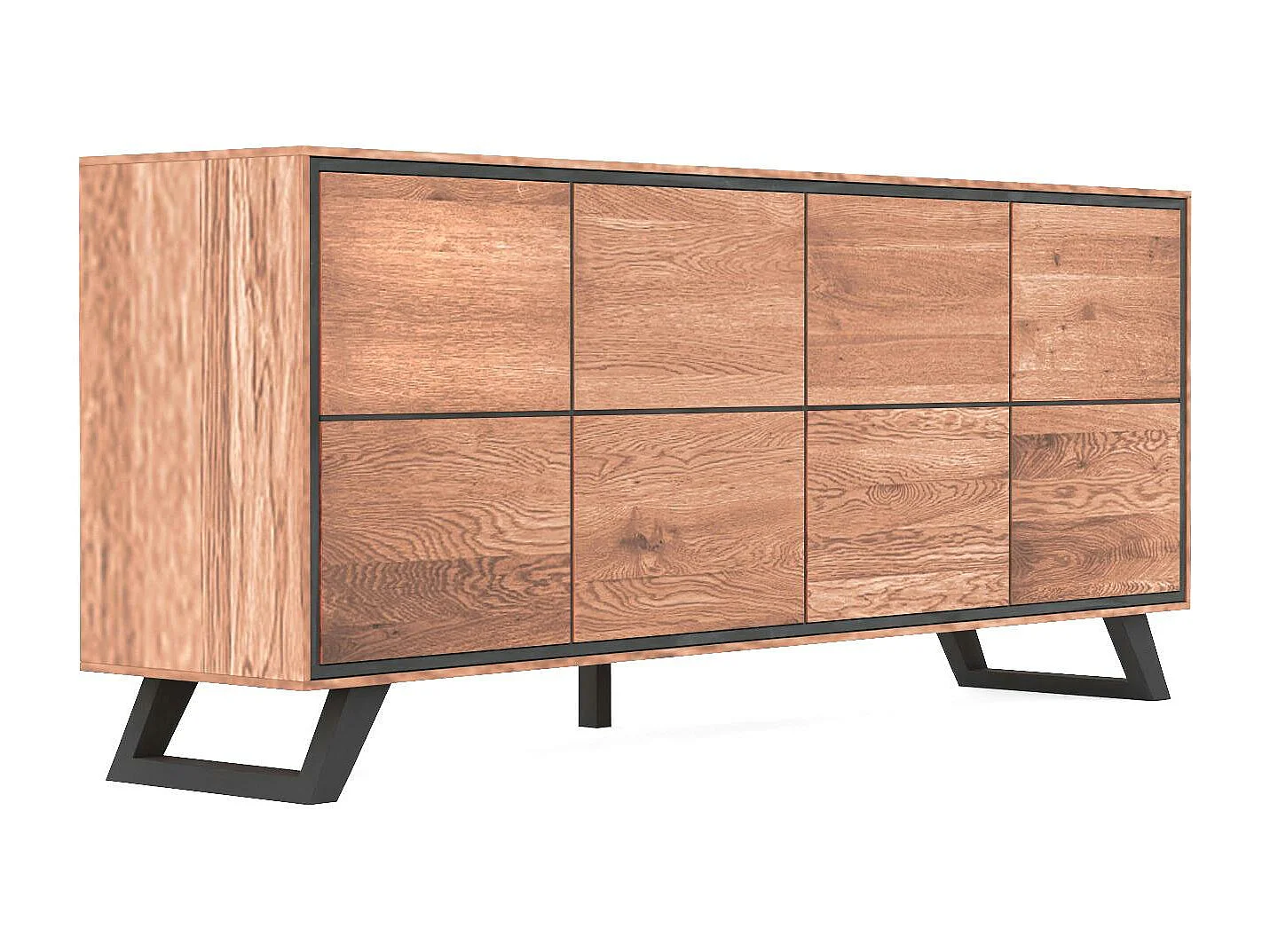 Buffet enfilade bois de chêne huilé 4 portes PALERME